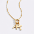 Collar Dúo Alma y Letra - Baño en Oro 18K