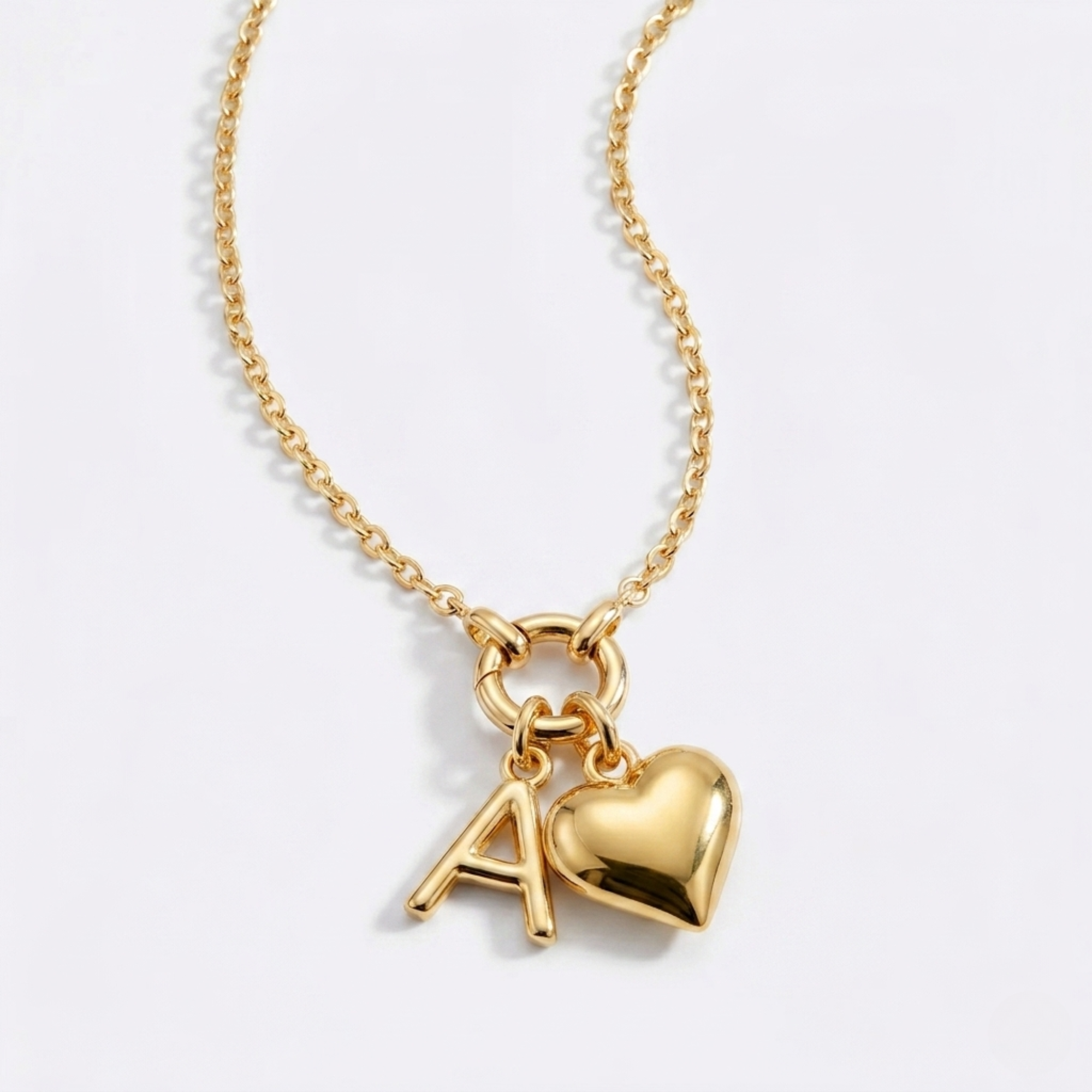 Collar Dúo Alma y Letra - Baño en Oro 18K