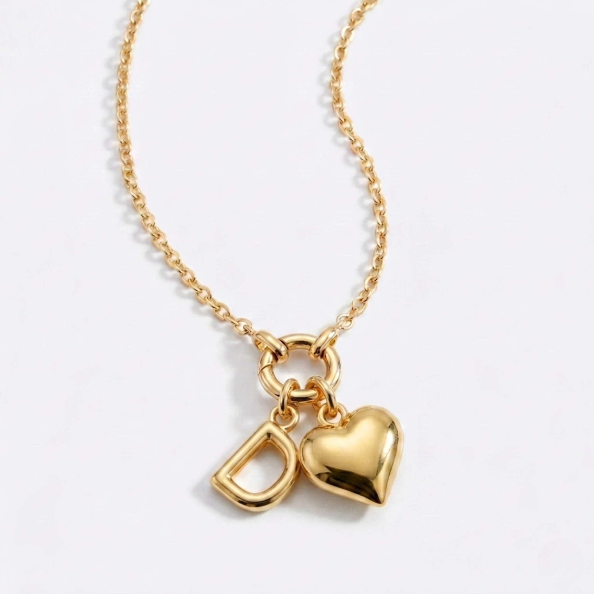 Collar Dúo Alma y Letra - Baño en Oro 18K