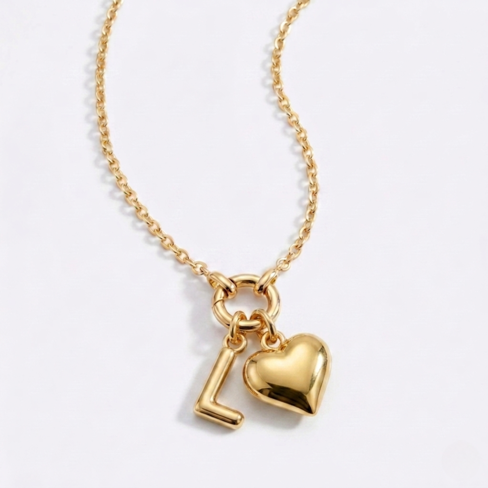 Collar Dúo Alma y Letra - Baño en Oro 18K