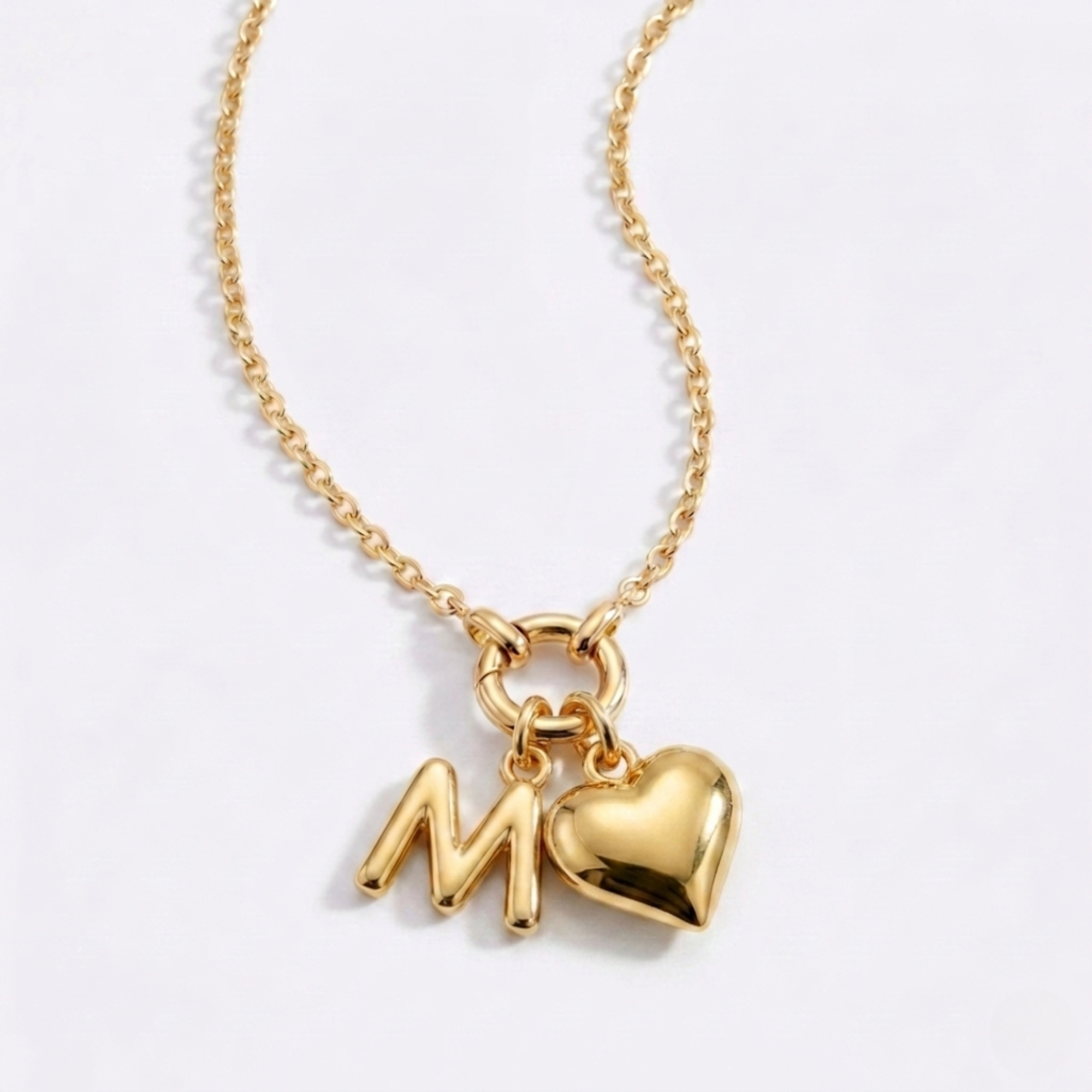Collar Dúo Alma y Letra - Baño en Oro 18K