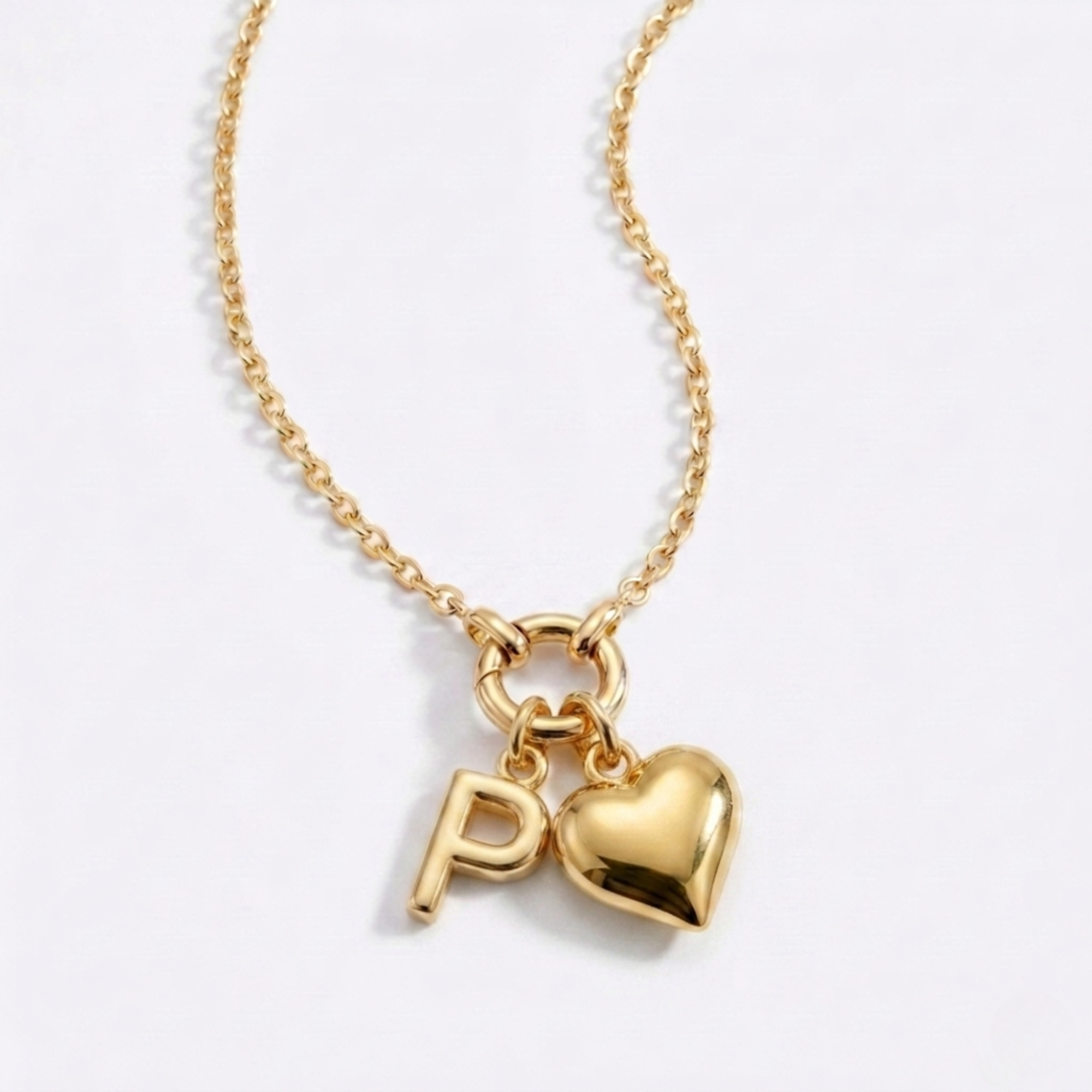Collar Dúo Alma y Letra - Baño en Oro 18K