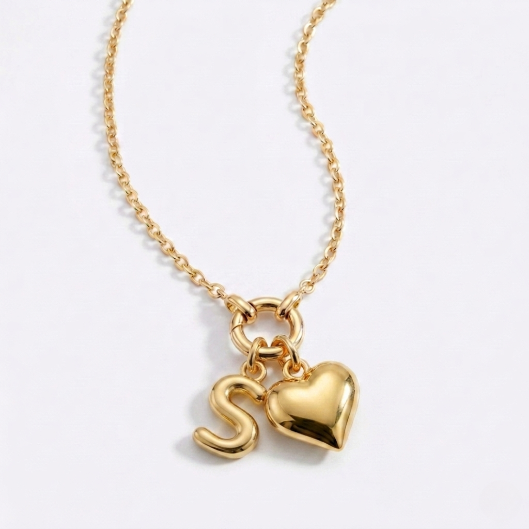 Collar Dúo Alma y Letra - Baño en Oro 18K