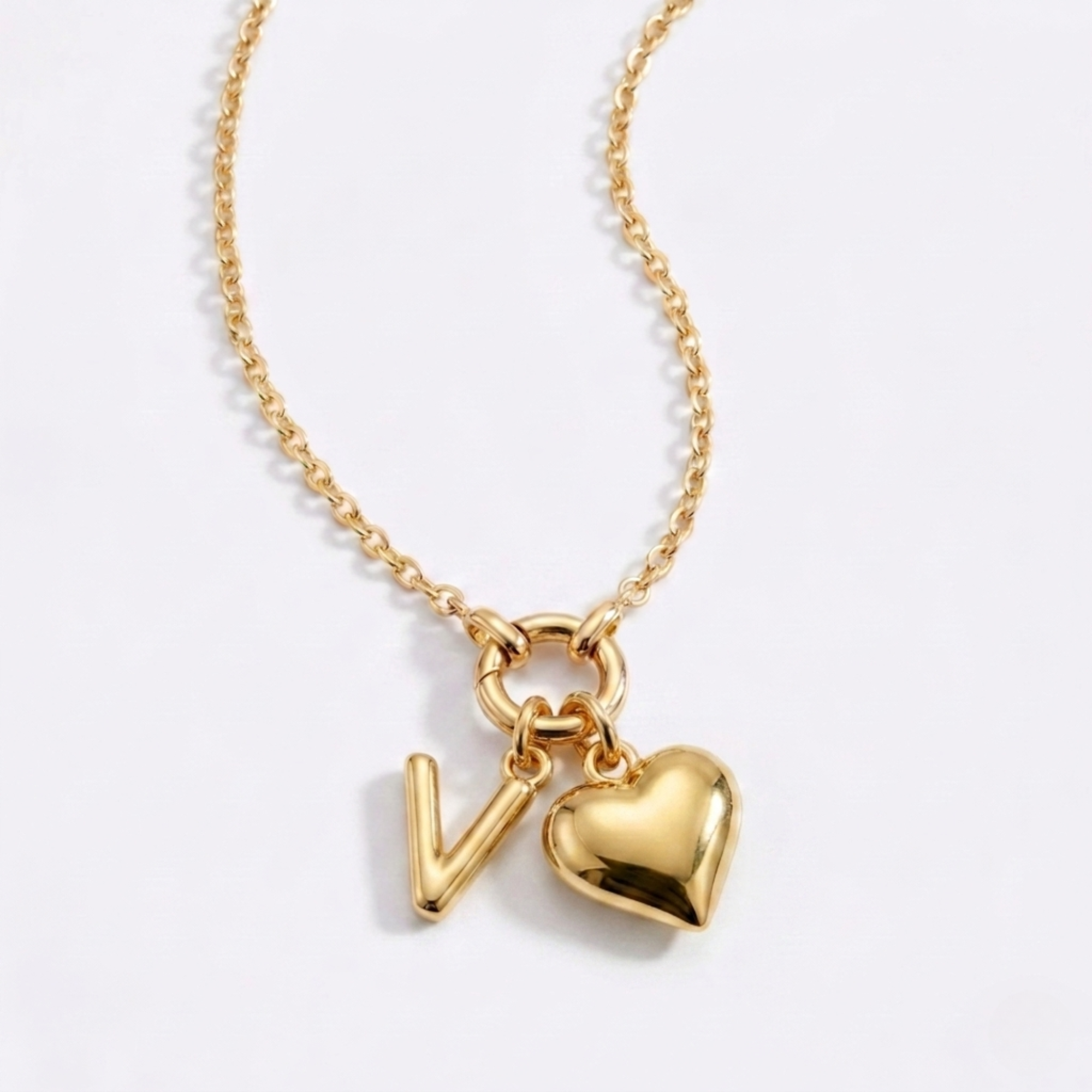 Collar Dúo Alma y Letra - Baño en Oro 18K