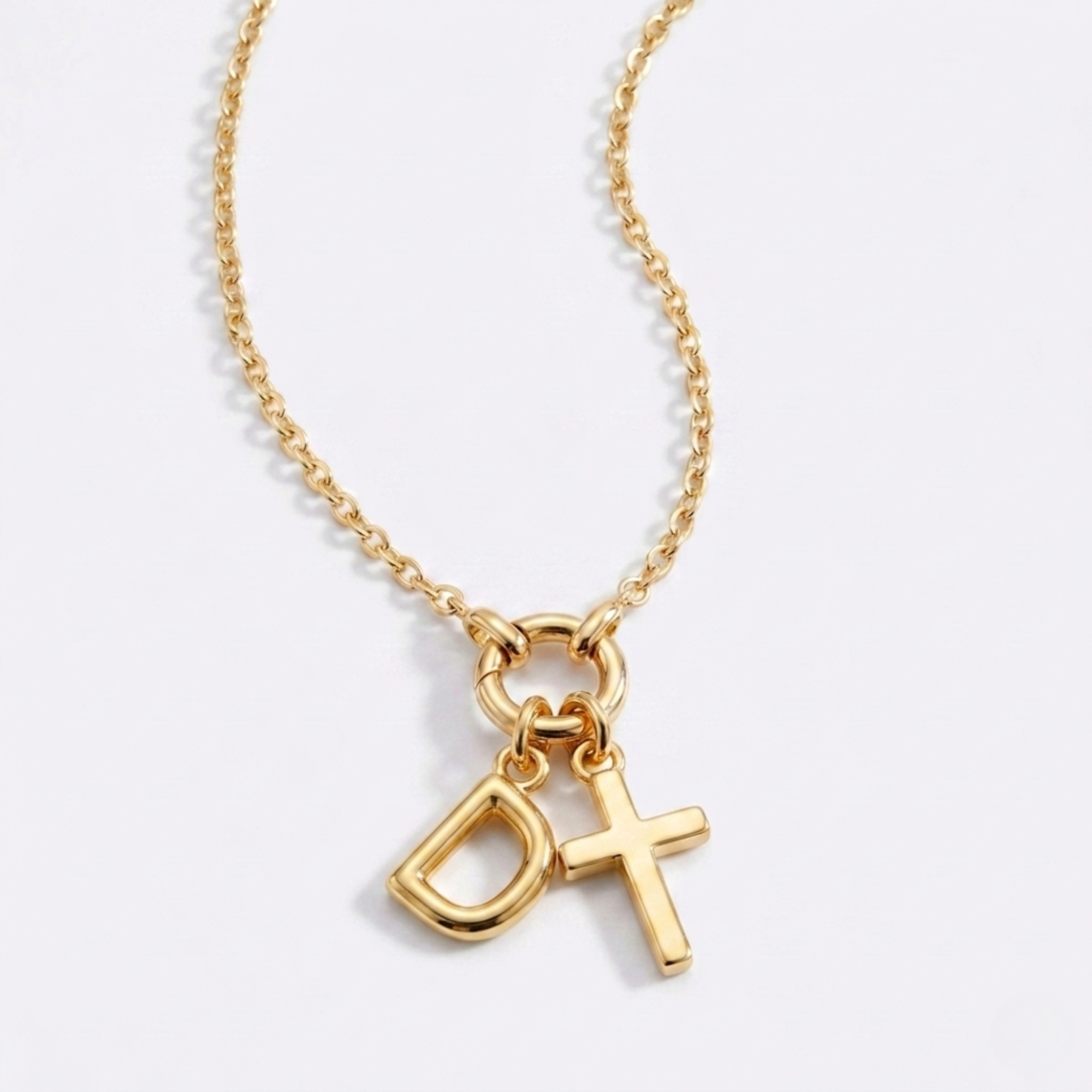 Collar Dúo Alma y Letra - Baño en Oro 18K