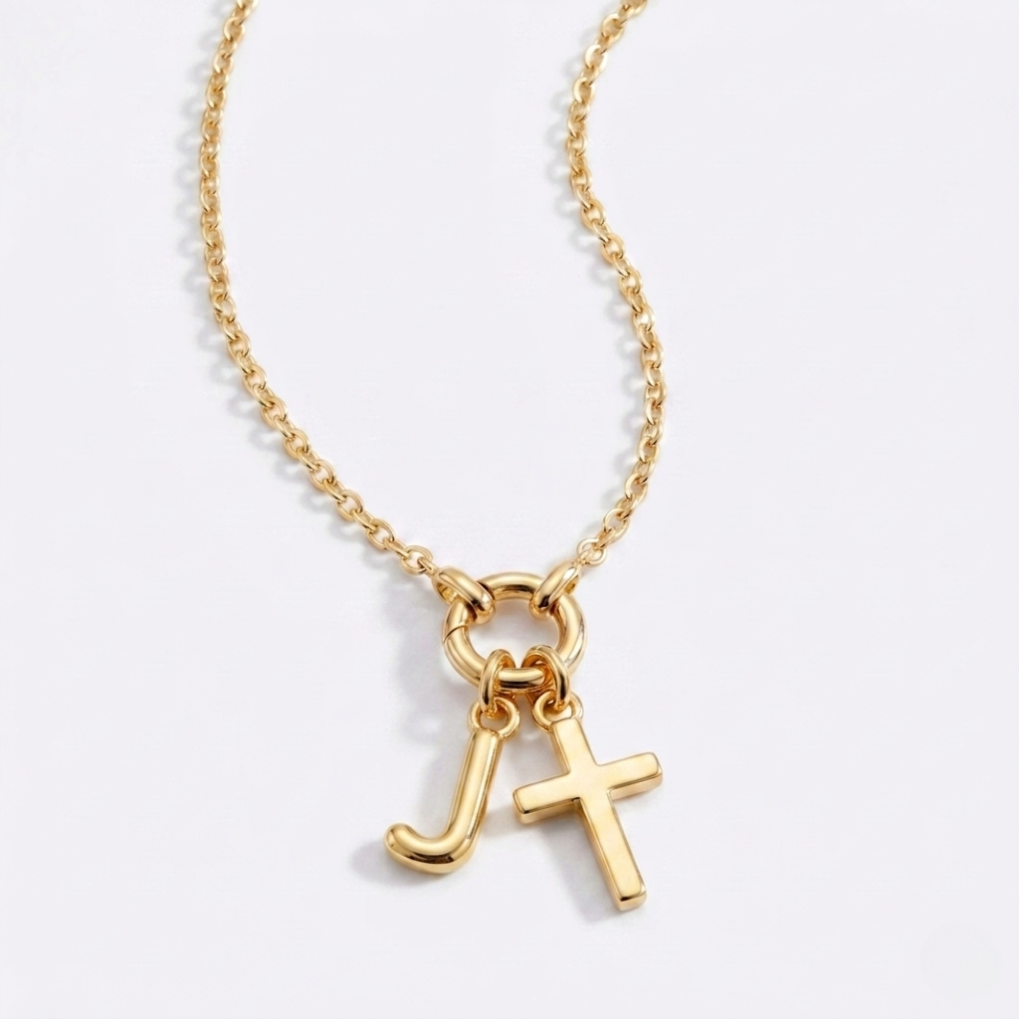 Collar Dúo Alma y Letra - Baño en Oro 18K