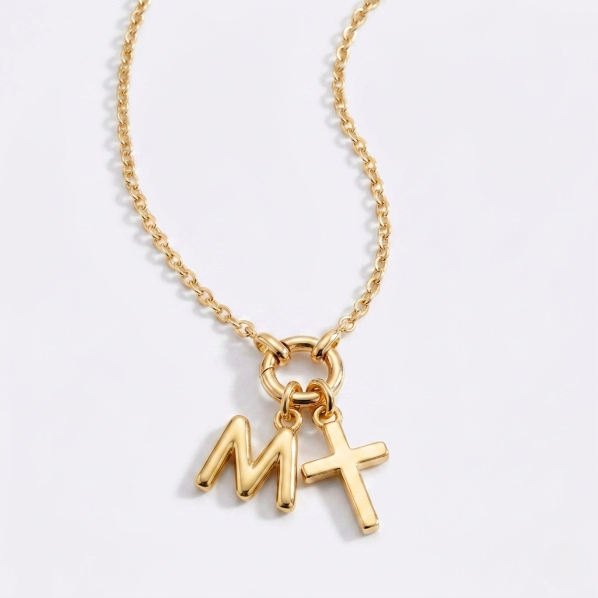 Collar Dúo Alma y Letra - Baño en Oro 18K