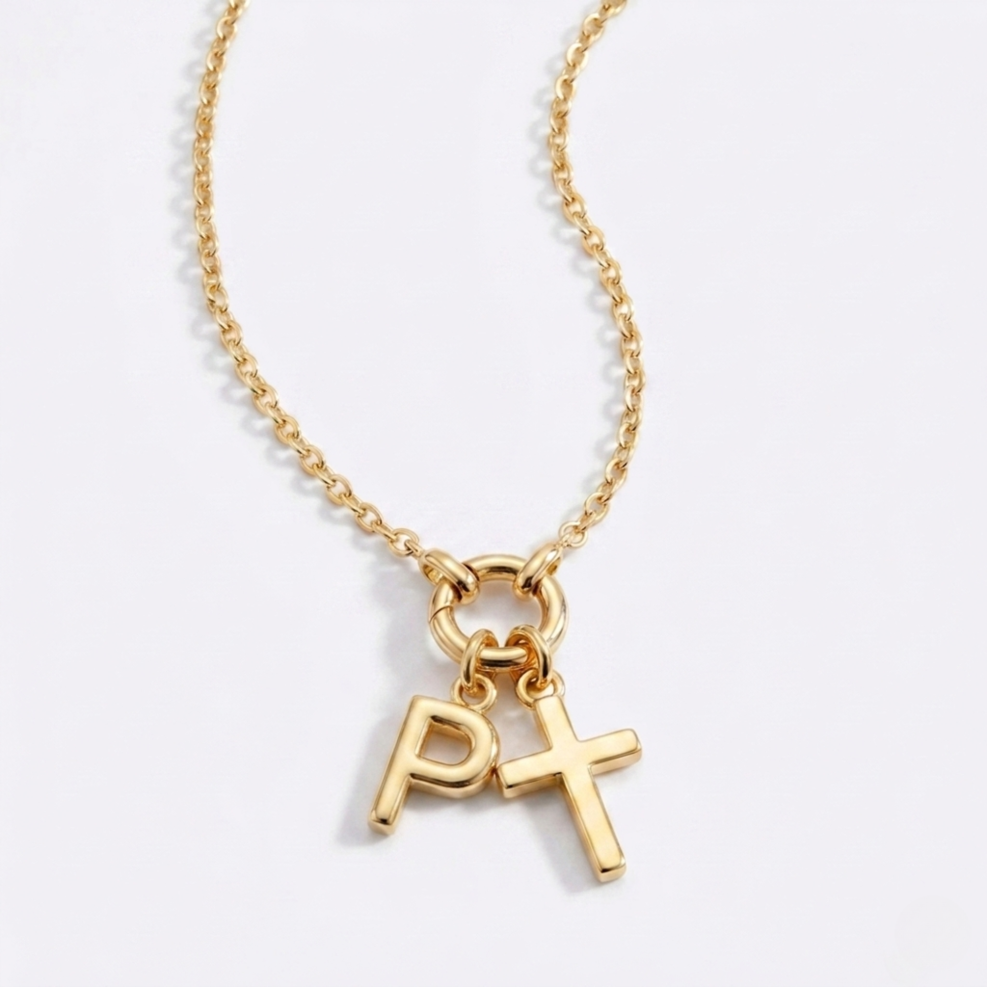 Collar Dúo Alma y Letra - Baño en Oro 18K