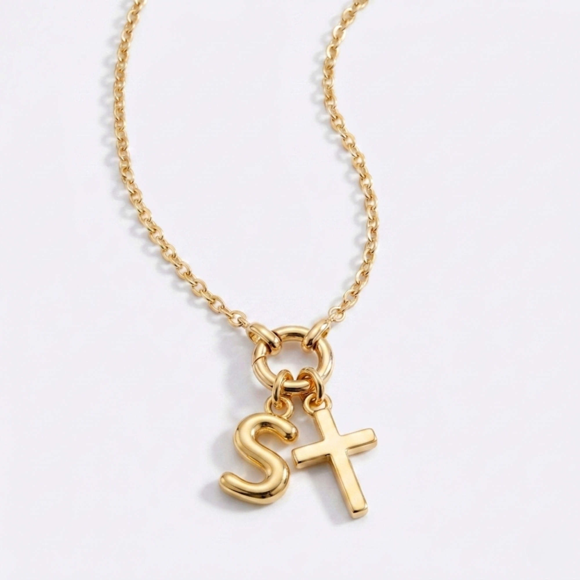 Collar Dúo Alma y Letra - Baño en Oro 18K